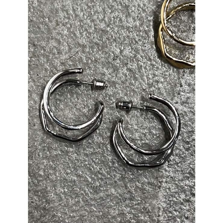 ニュアンスダブルフープピアス | EMODA | 詳細画像4 