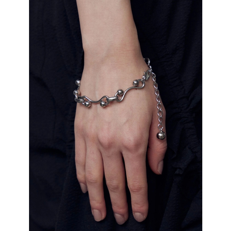 シルバー | ボールウェーブチェーンブレスレット | EMODA