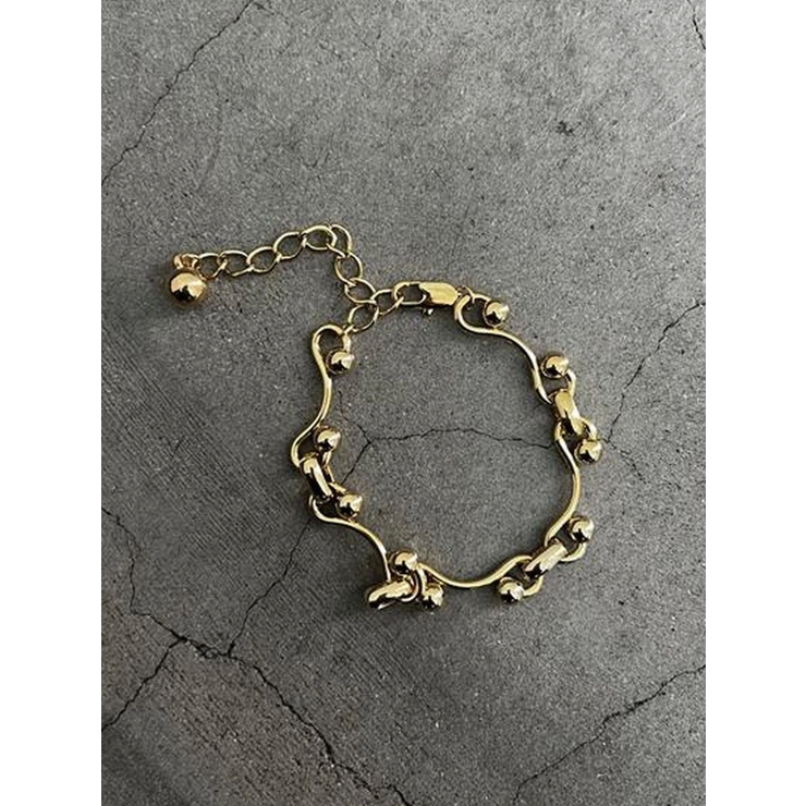 ゴールド | ボールウェーブチェーンブレスレット | EMODA