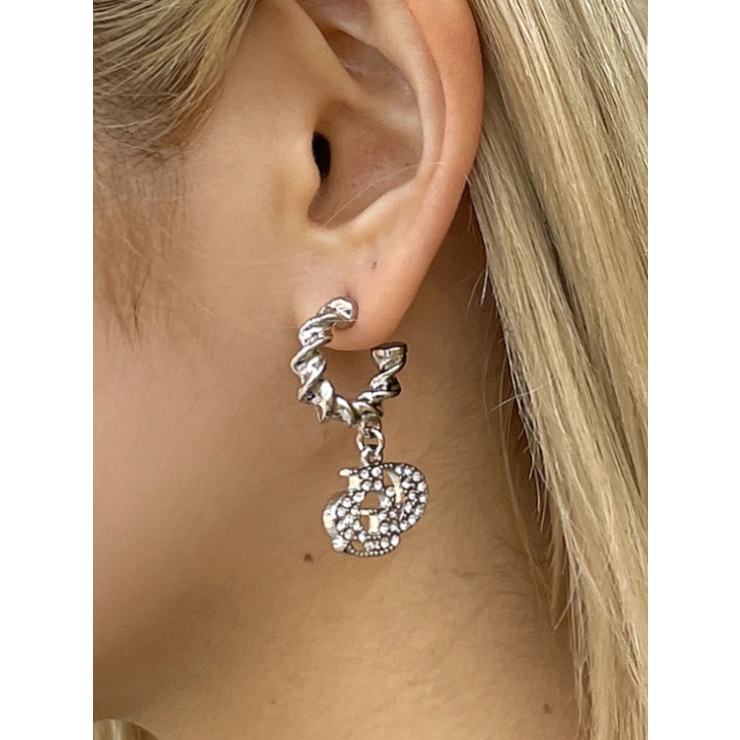 ピアス　No.5194 JEYSUS GDラインストーンフープピアス[品番：MKSW0064073]｜GYDA