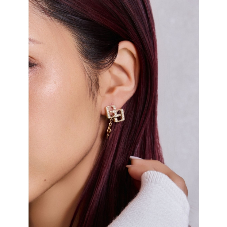 ゴールド | JEYSUS GGラインストーンピアス | GYDA