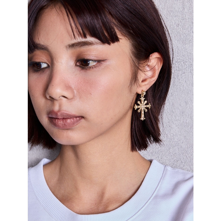 ゴールド | JEYSUS sacred edge crossピアス | GYDA