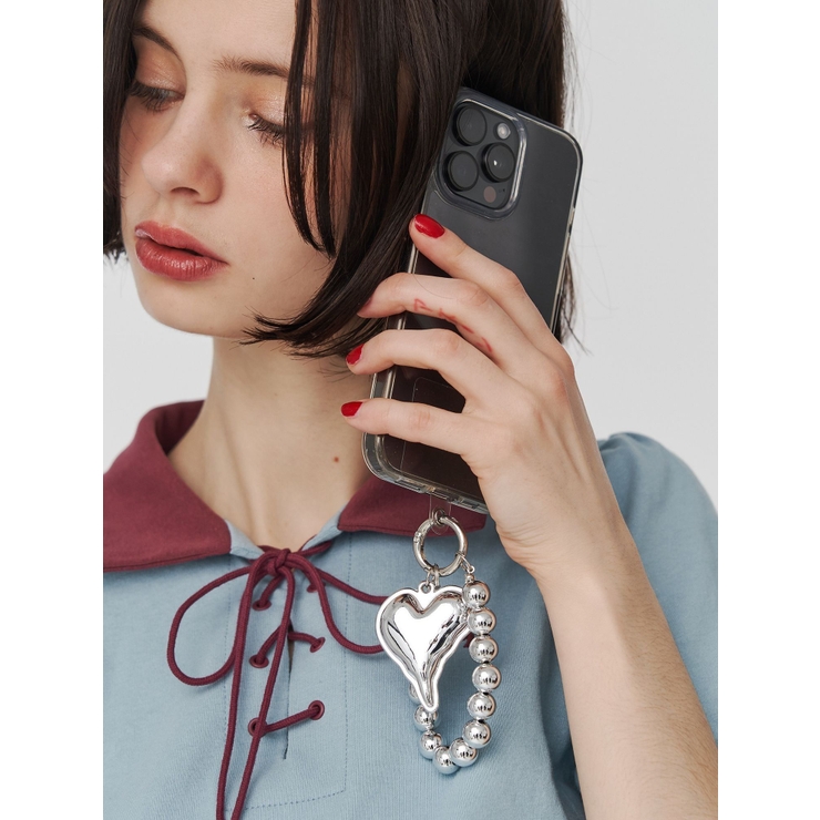 シルバー | ハートモチーフビーズチャーム | jouetie