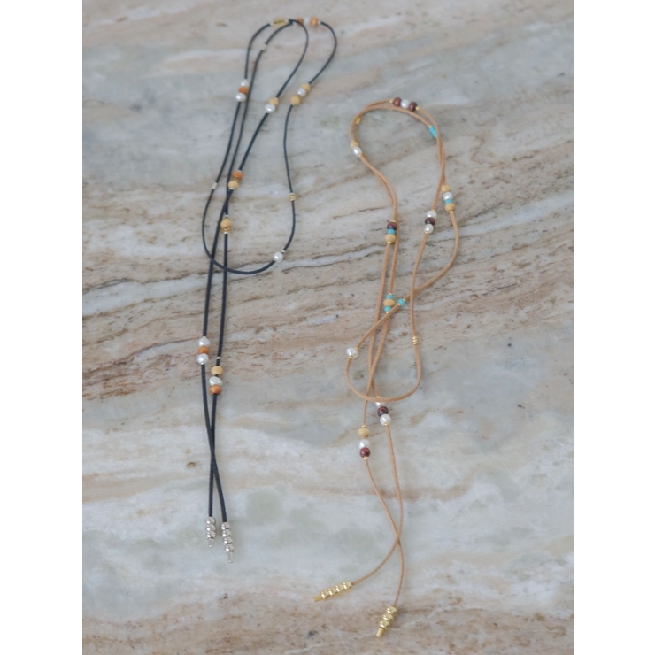 ウッドコンビフェイクレザーネックレス | Ungrid | 詳細画像10 