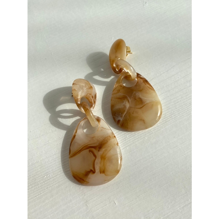 ベージュ | クリアマーブルピアス | RESEXXY