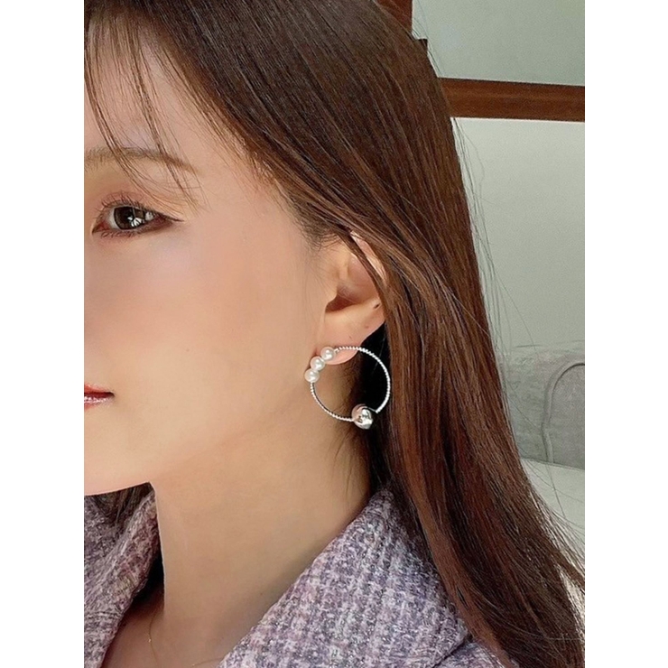 シルバー | コンビサークルピアス | RESEXXY
