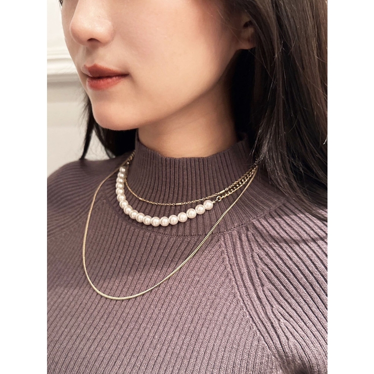 天然ファンシーカットガーネット6連ロングネックレス 10364