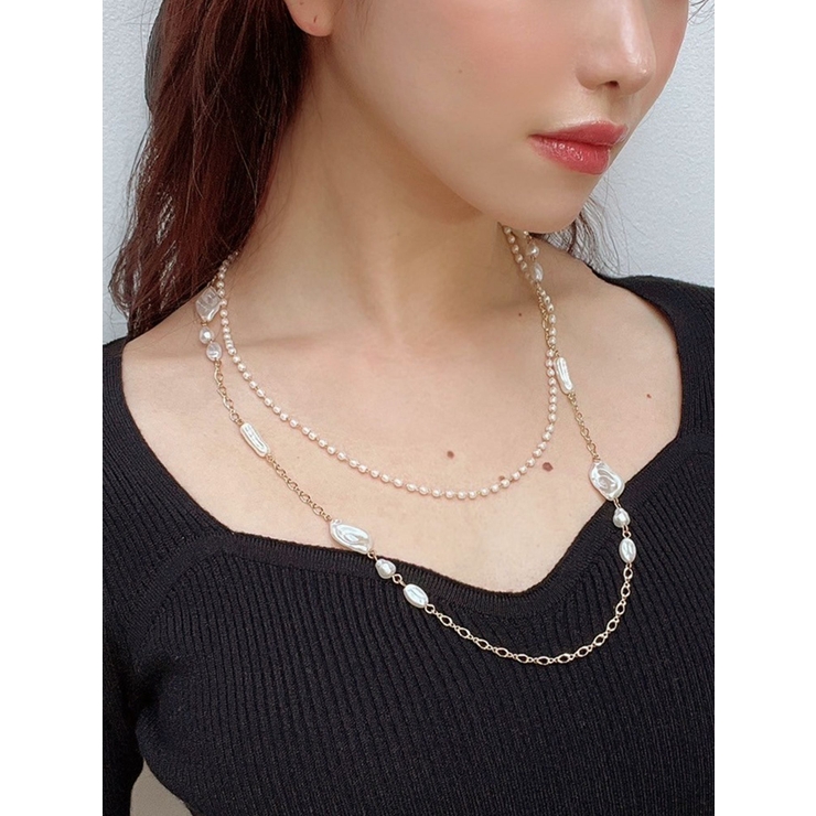 ゴールド | ランダムパール2連ネックレス | RESEXXY