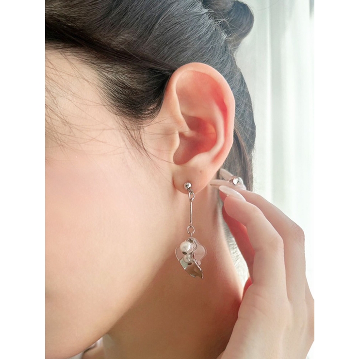 シルバー | パールリーフピアス | RESEXXY