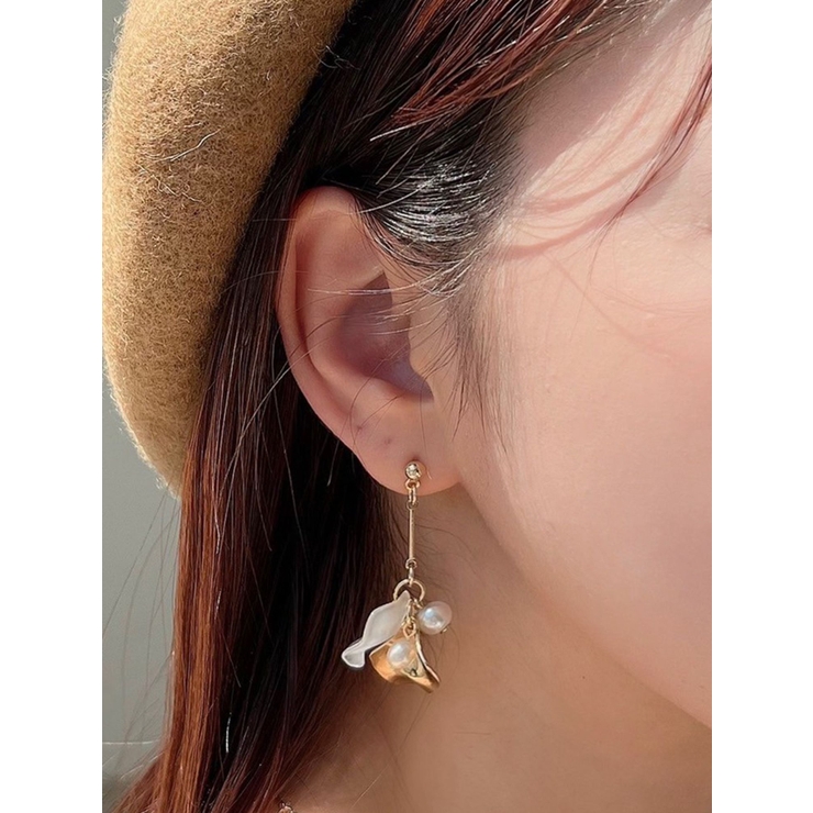 ゴールド | パールリーフピアス | RESEXXY