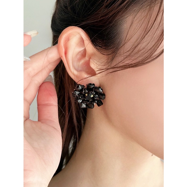 ブラック | ビーズビックフラワーピアス | RESEXXY