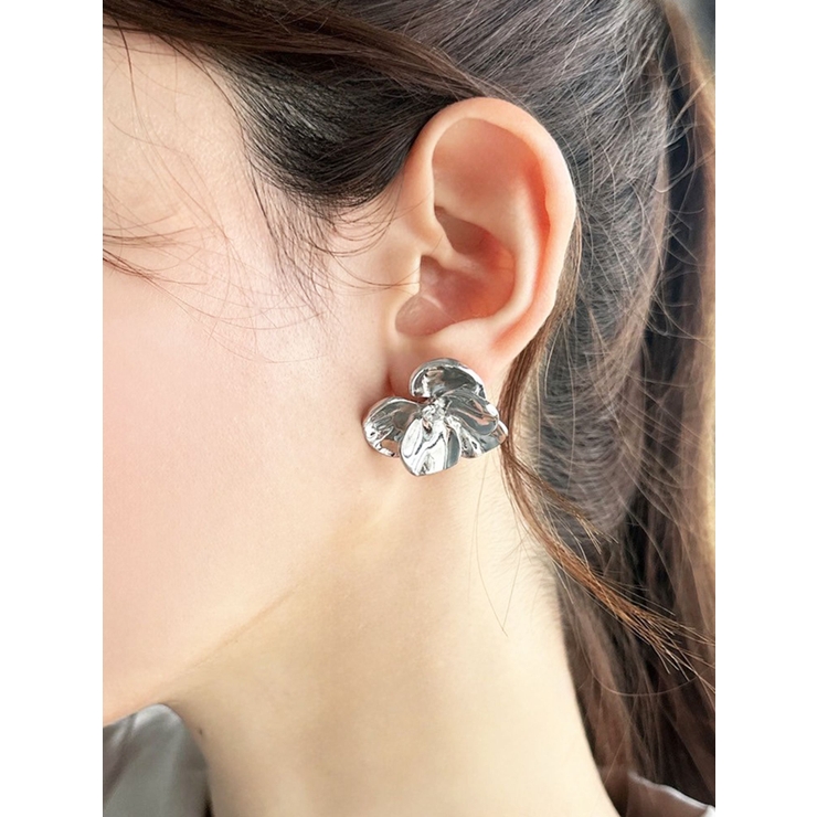 シルバー | ストーンポイントフラワーピアス | RESEXXY