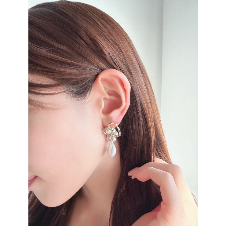 バロックパールハートモチーフピアス | RESEXXY | 詳細画像3 