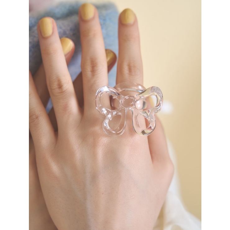 クリア | clear ribbon ring | merry jenny