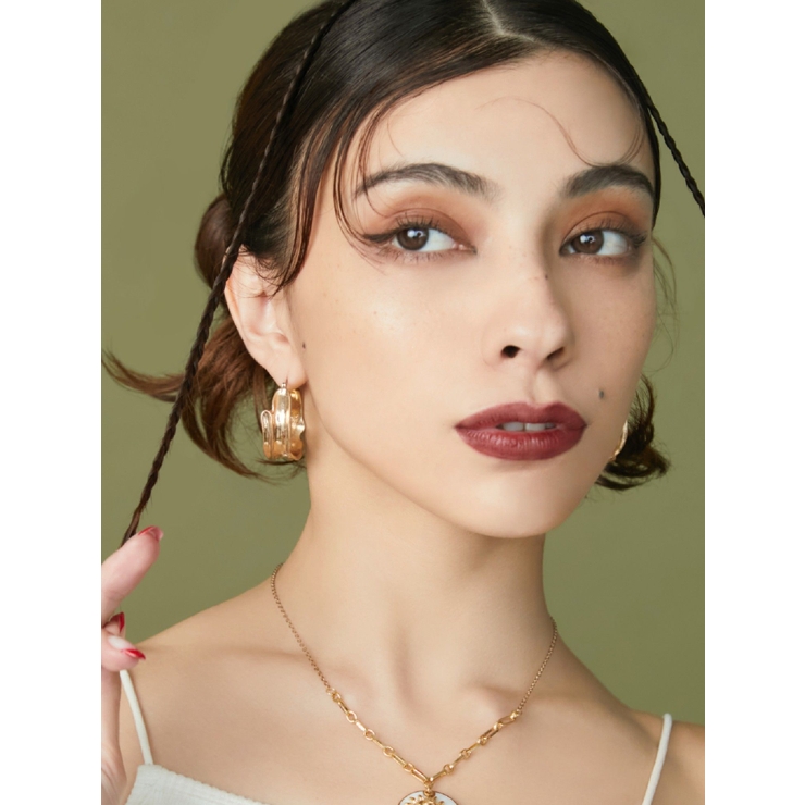 LEAF DESIGN HOOP ピアス | EVRIS | 詳細画像1 