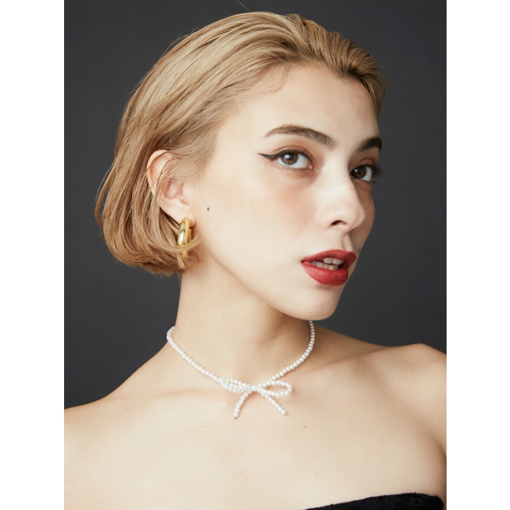 ホワイト | PEARL RIBBON CHOKER | EVRIS