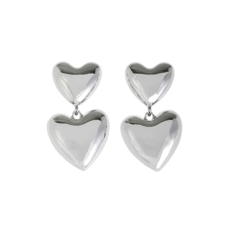 シルバー | DOUBLE HEARTピアス | EVRIS