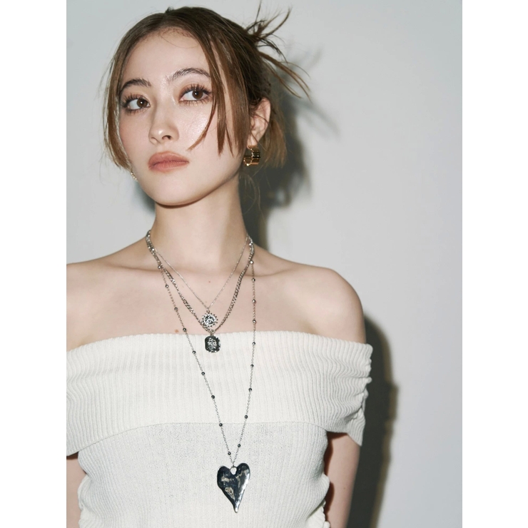 HEART MOTIF 3連ロングネックレス | EVRIS | 詳細画像2 