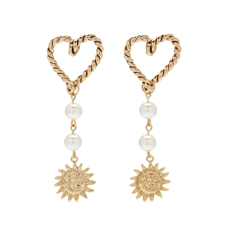 ゴールド | SUNNY MOTIF HEART CATCH ピアス | EVRIS