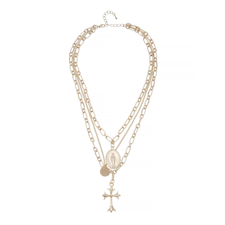 ゴールド | MIX CHARM 3連 ネックレス | EVRIS