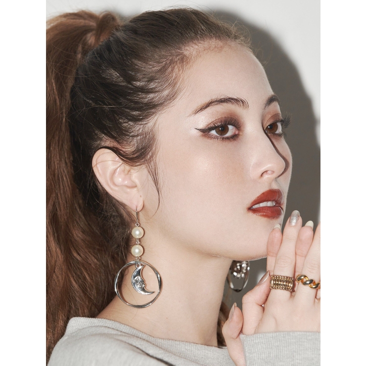 シルバー | CIRCLE SUNNY MOTIFピアス | EVRIS