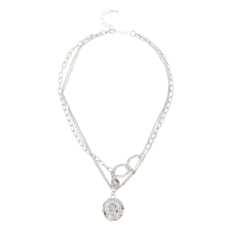 シルバー | COIN CHARM 3連ネックレス | EVRIS