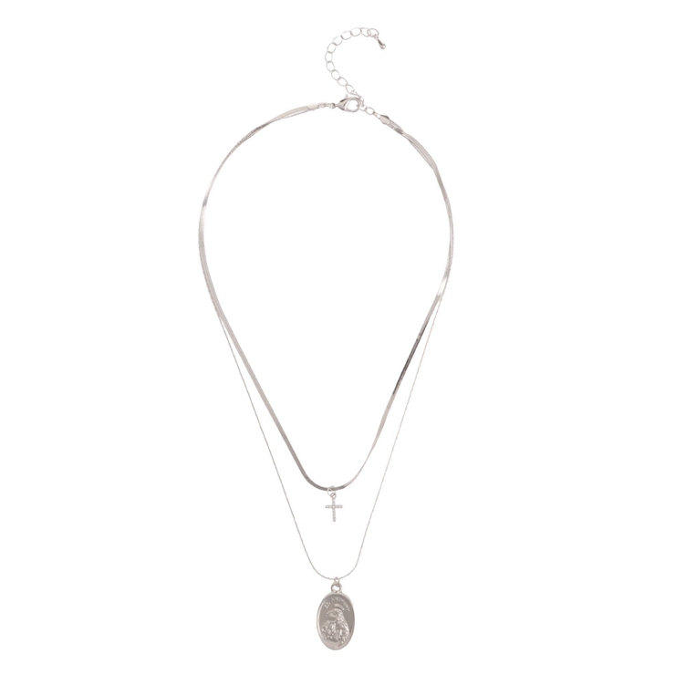 シルバー | COIN CHARM MOTIF 2連 ネックレス | EVRIS