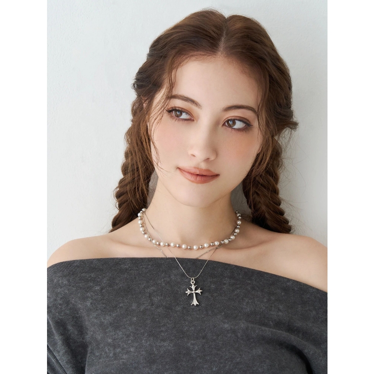 PEARL MIX CHAIN 3連 ネックレス | EVRIS | 詳細画像3 