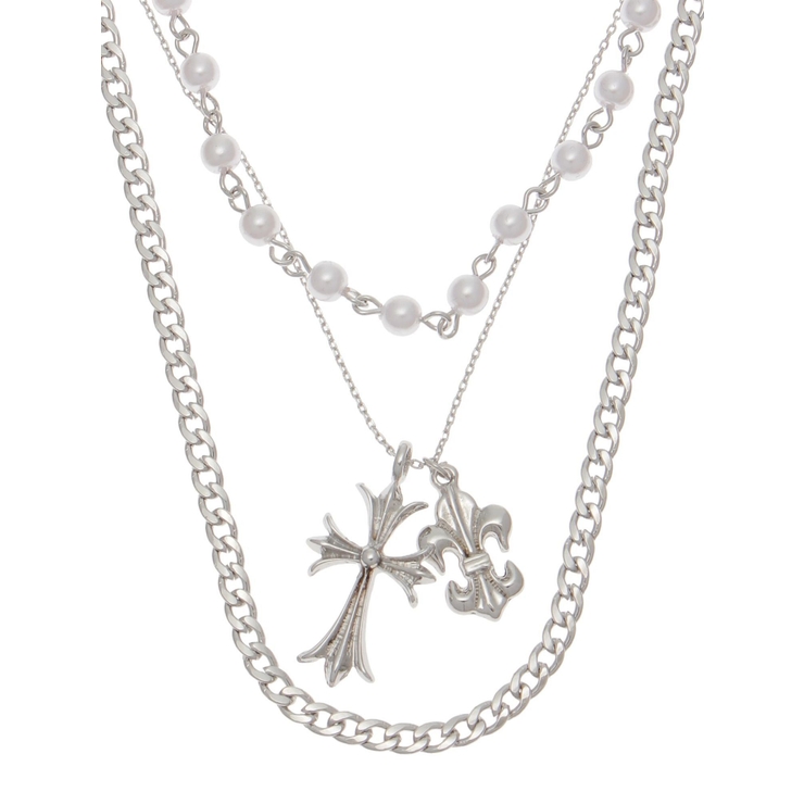 CROSS PEARL CHAIN 3連 ネックレス | EVRIS | 詳細画像14 