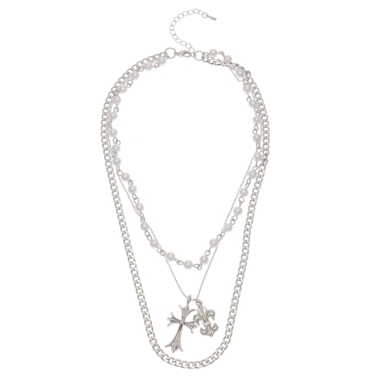 CROSS PEARL CHAIN 3連 ネックレス | EVRIS | 詳細画像19 
