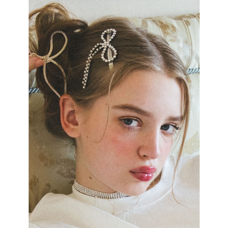 PEARL BIJOU RIBBON PIN/パールビジューリボンピン[品番