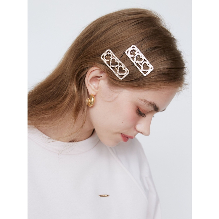 人気ブランドバ40代 HEART BIJOU HAIR PIN/ハートビジューヘアピン[品番 ヘアアクセサリー