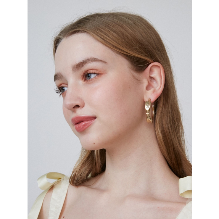 RIBBON HOOPE PIERCE/リボンフープピアス | CALNAMUR | 詳細画像3 