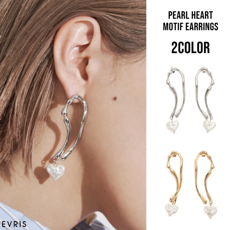 PEARL HEART MOTIFピアス | EVRIS | 詳細画像1 