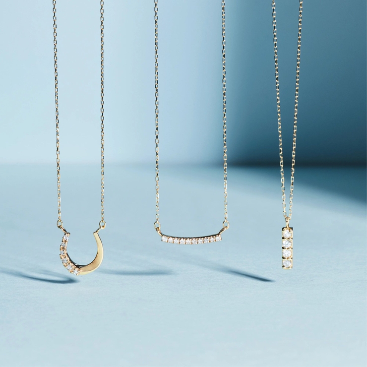 10Kダイヤモンドネックレス カーブラインデザイン | Matthewmark  | 詳細画像10 