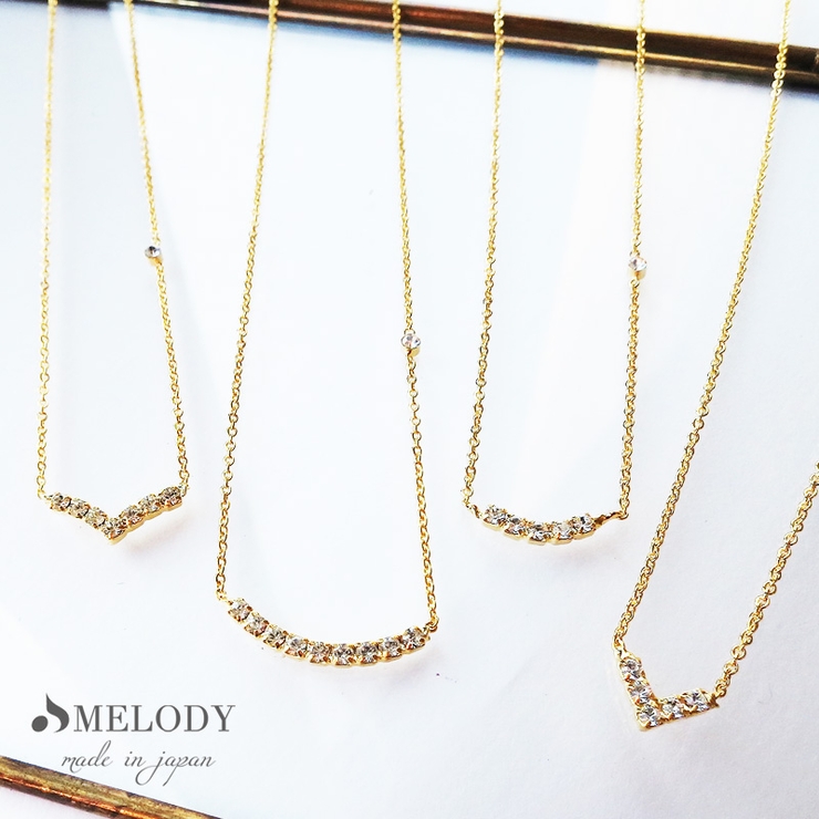 ネックレス ワンストーン Vカーブ | Melody　Accessory | 詳細画像1 