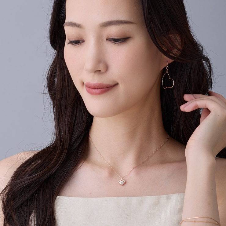ハート ネックレス パヴェ | Melody　Accessory | 詳細画像3 