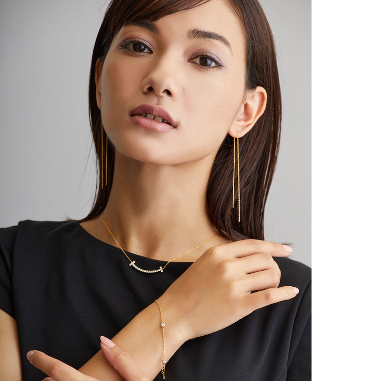 チェーンピアス K18GP アメリカンピアス[品番：MLOA0001420