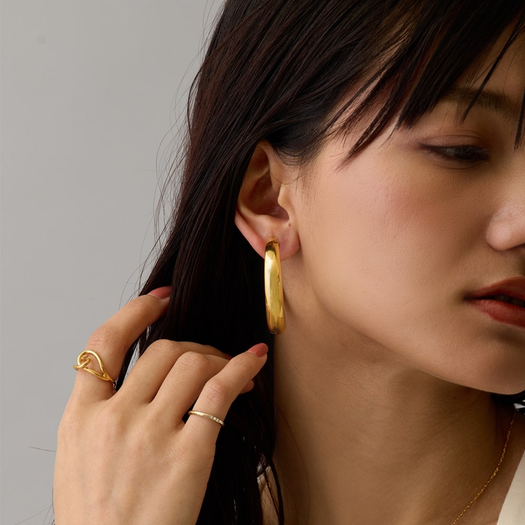 イヤリング ネジバネ式 K18GP[品番：MLOA0000318]｜Melody Accessory