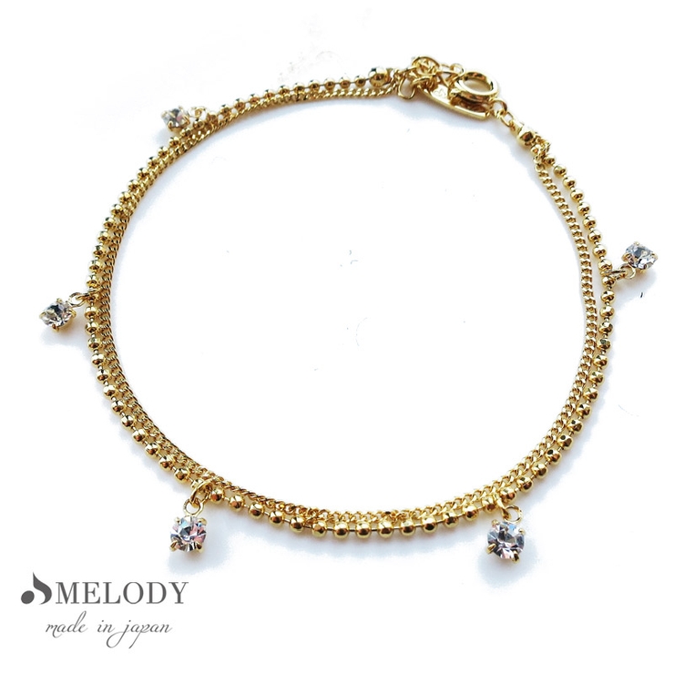 ゴールド色 | ブレスレット 2連 ボールチェーン | Melody　Accessory