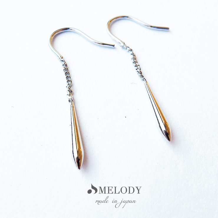 シルバー色 | ピアス K18GP 長つゆ | Melody　Accessory