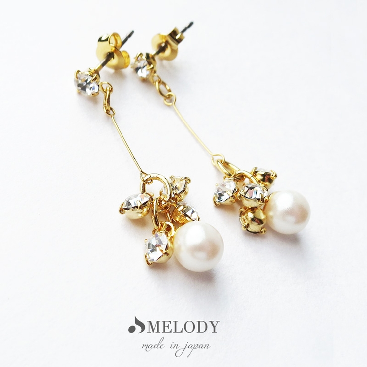 ゴールド色ピアス | イヤリング K18GP スティック | Melody　Accessory