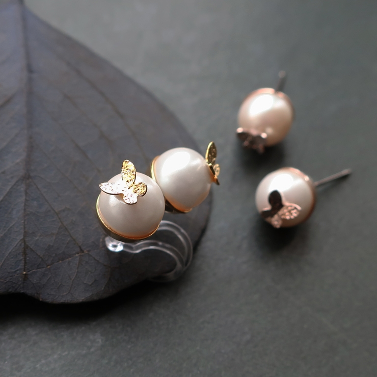 きつね'ピアス【アコヤ真珠,ゴールド,きつね】