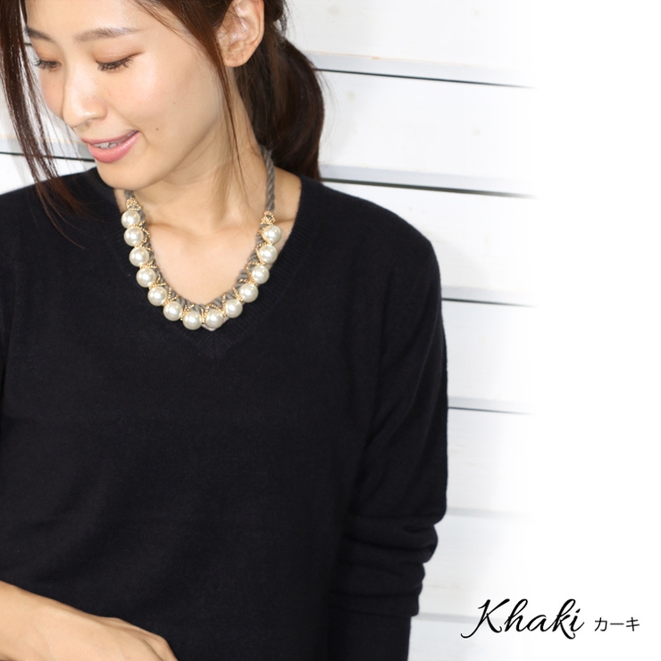 カーキ | パールネックレス アクセサリー レディース | mili an deni