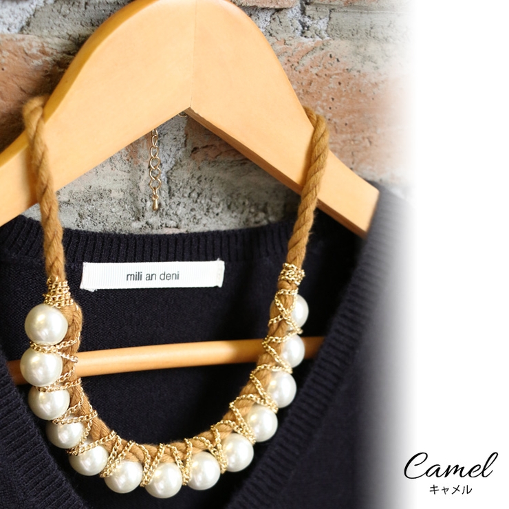 キャメル | パールネックレス アクセサリー レディース | mili an deni