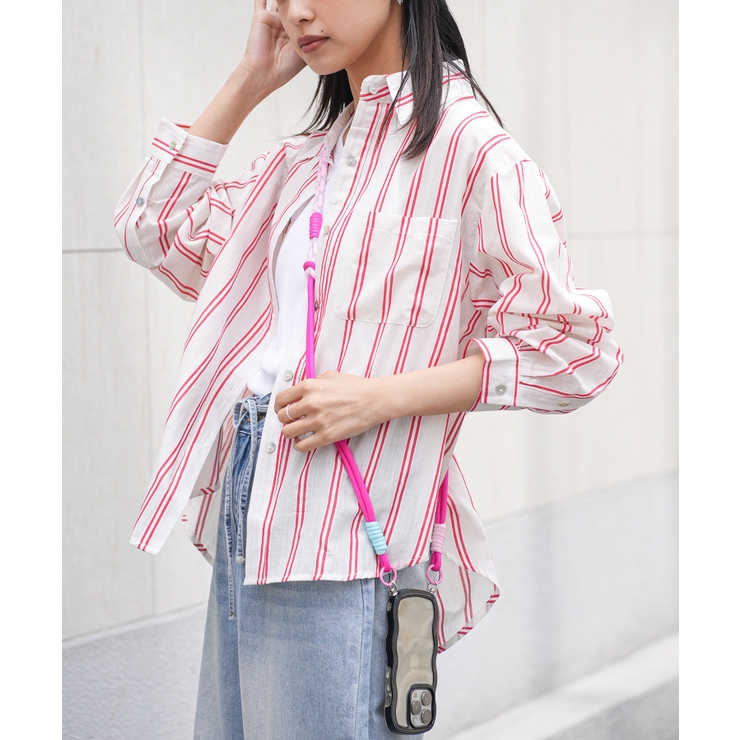 ピンク | カラフルロープストラップ マルチストラップ スマホ | mili an deni