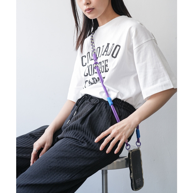 パープル | カラフルロープストラップ マルチストラップ スマホ | mili an deni