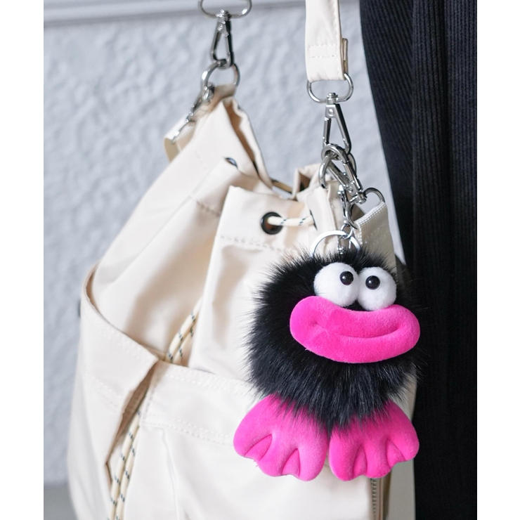 ブラック | マスコットファーチャーム リアルファー スマホ | mili an deni