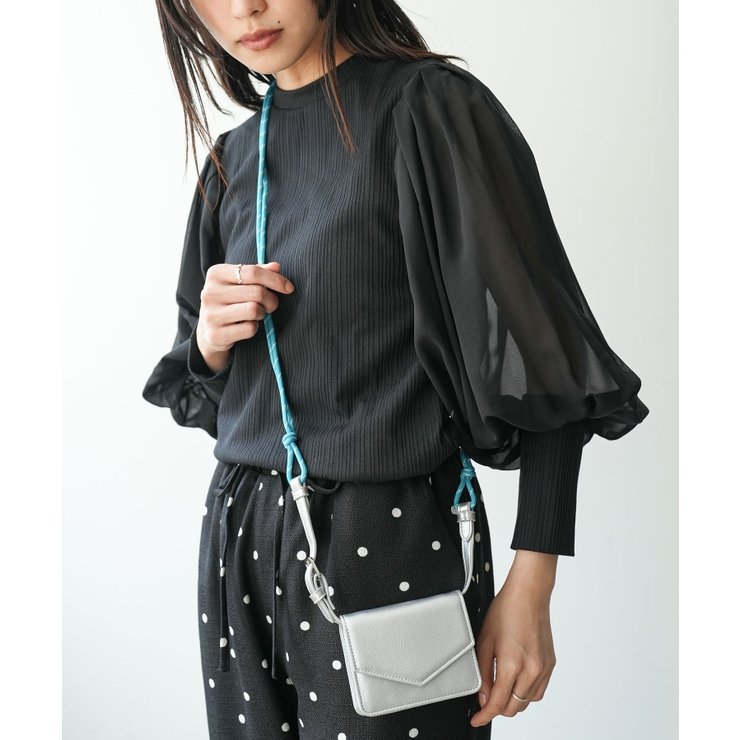 シルバー | ミニウォレットショルダーバッグ カラフルロープベルト 鞄 | mili an deni