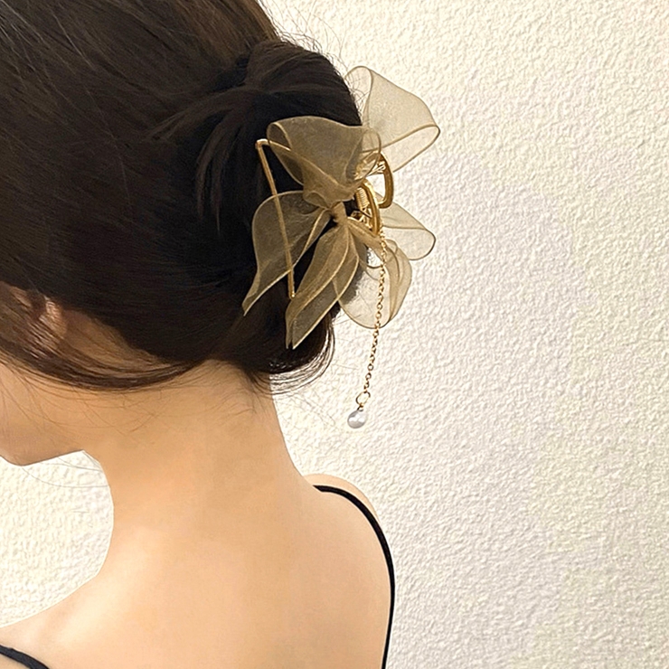 楽天市場】《リボンヘアクリップ》ニュアンスカラーが大人可愛い
